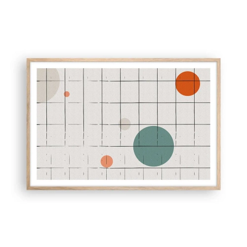 Poster in einem Rahmen aus heller Eiche - Gefangen. Wir oder sie? - 91x61 cm