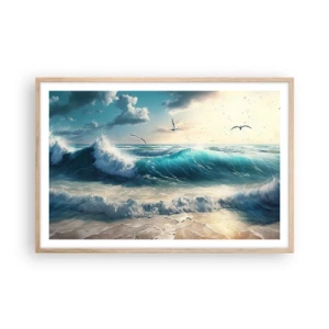 Poster in einem Rahmen aus heller Eiche - Es summt nur für dich - 91x61 cm