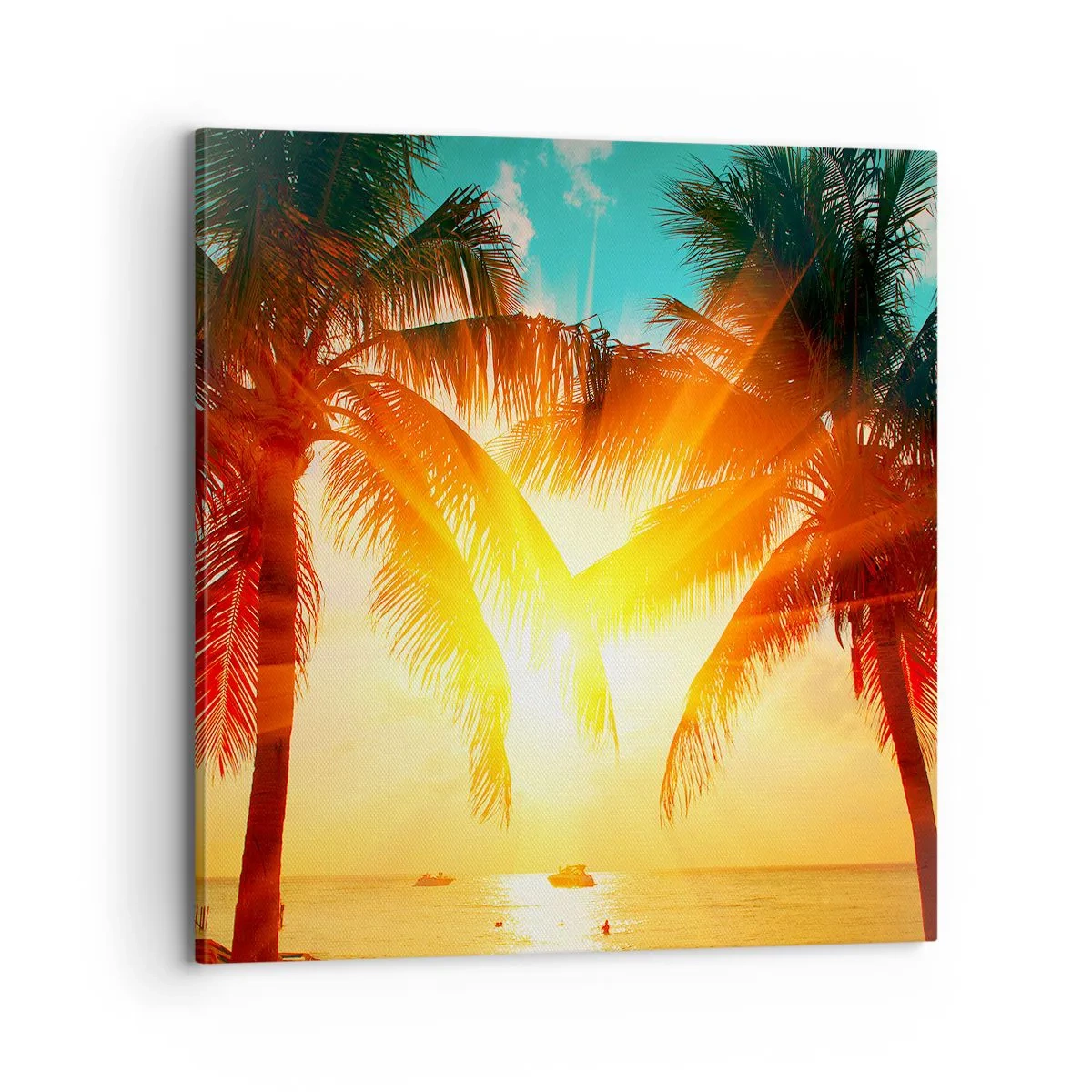 Bild auf Leinwand - Leinwandbild - Exotisches Paar - 70x70 cm