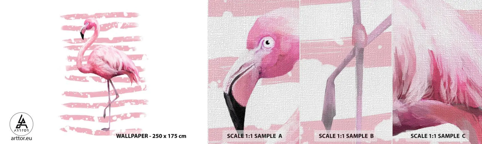 Fototapeten Muster Premium Canvas - In Würde, aber in Pink - Flamingo, Vogel, Stück - 100x30 cm