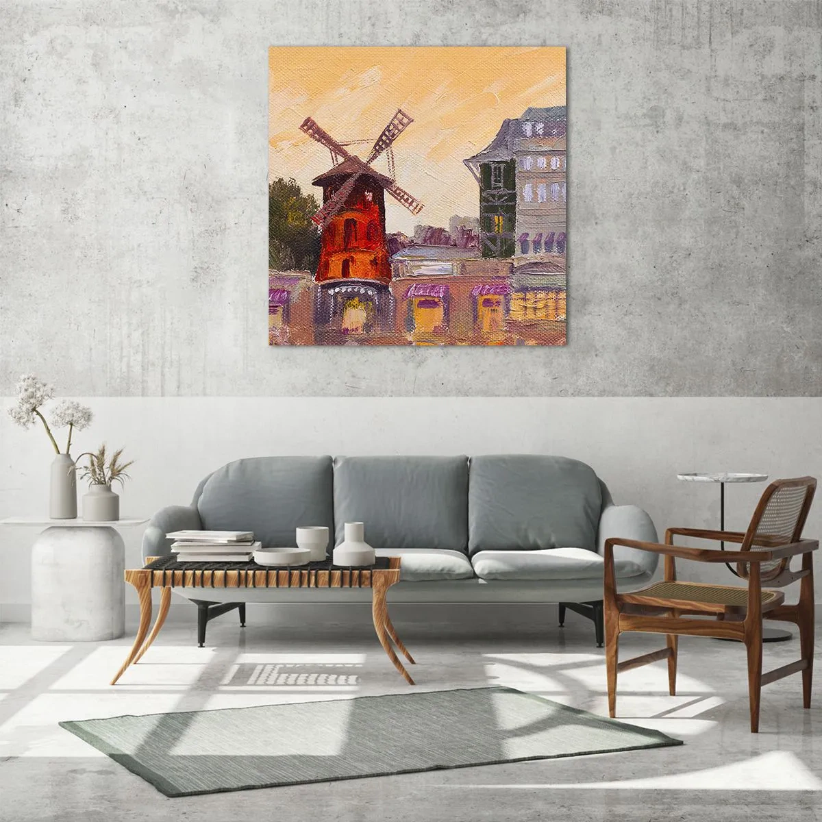 Glasbild - Bild auf glas - Pariser Ikonen – Moulin Rouge - 50x50 cm