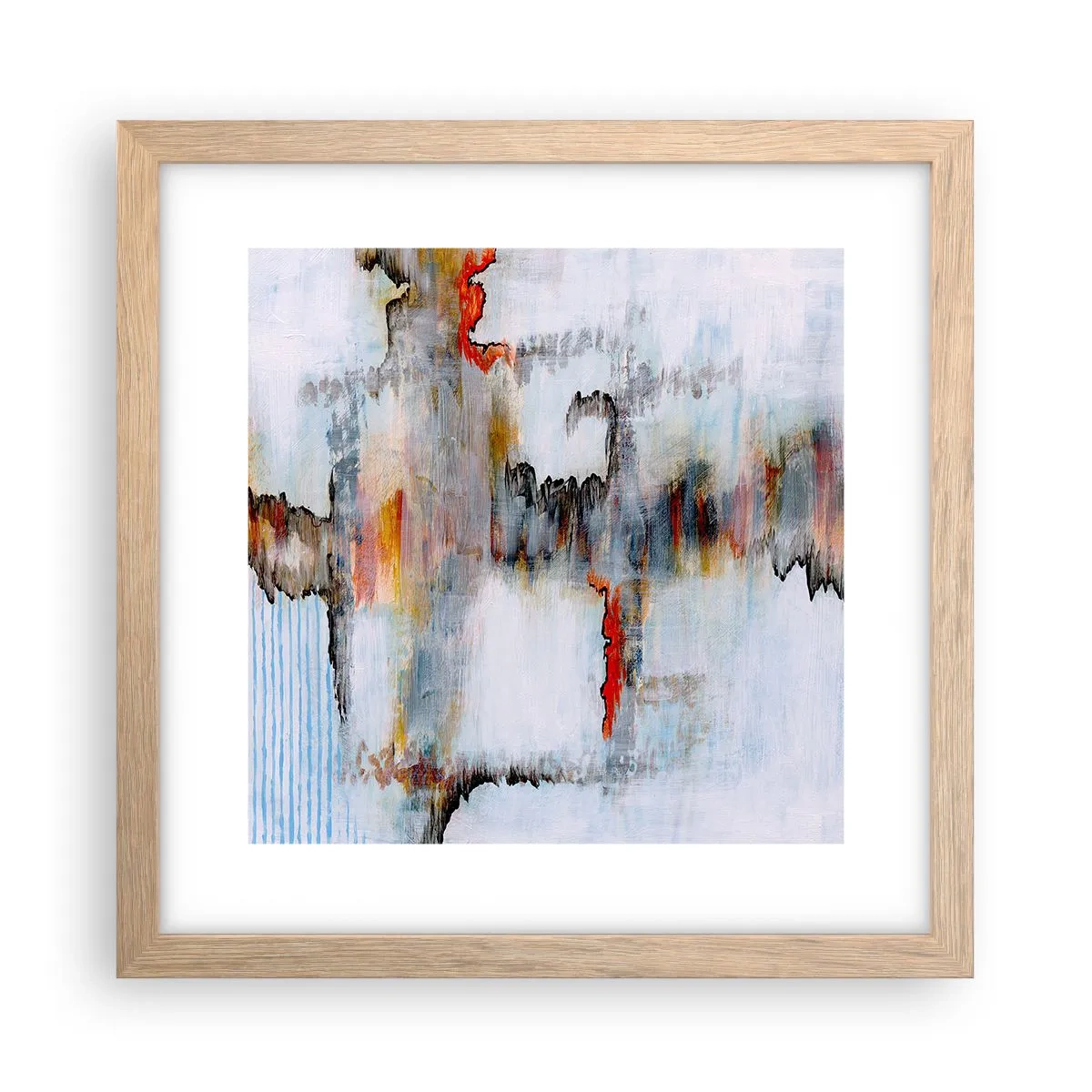 Poster in einem Rahmen aus heller Eiche - Ein Stock auf dem Wasser - 30x30 cm