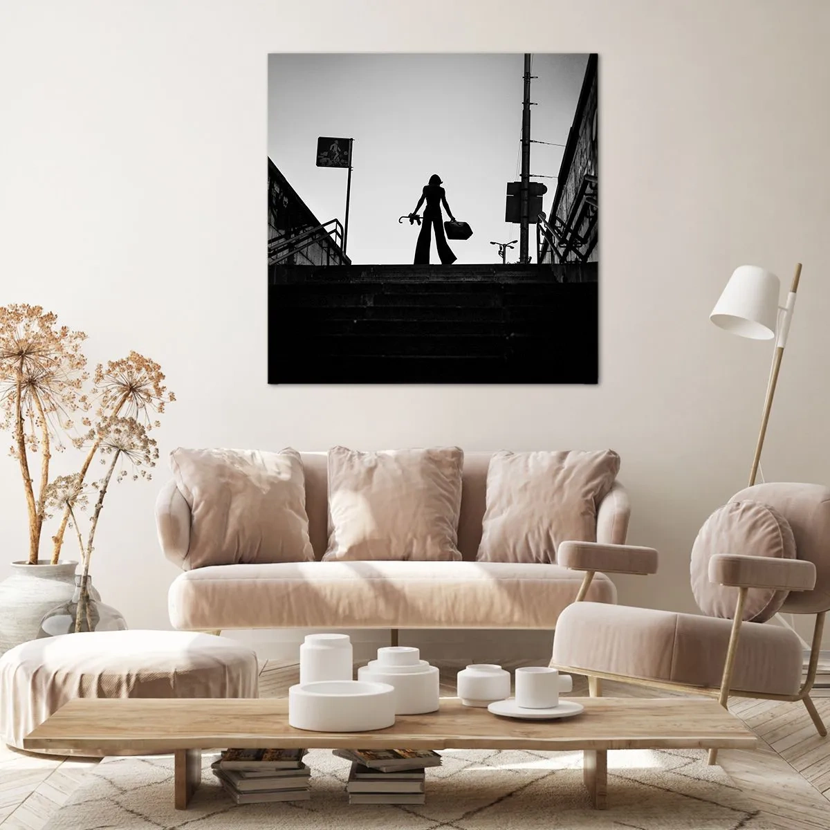Bild auf Leinwand - Leinwandbild - Städtisches Wandern - 30x30 cm