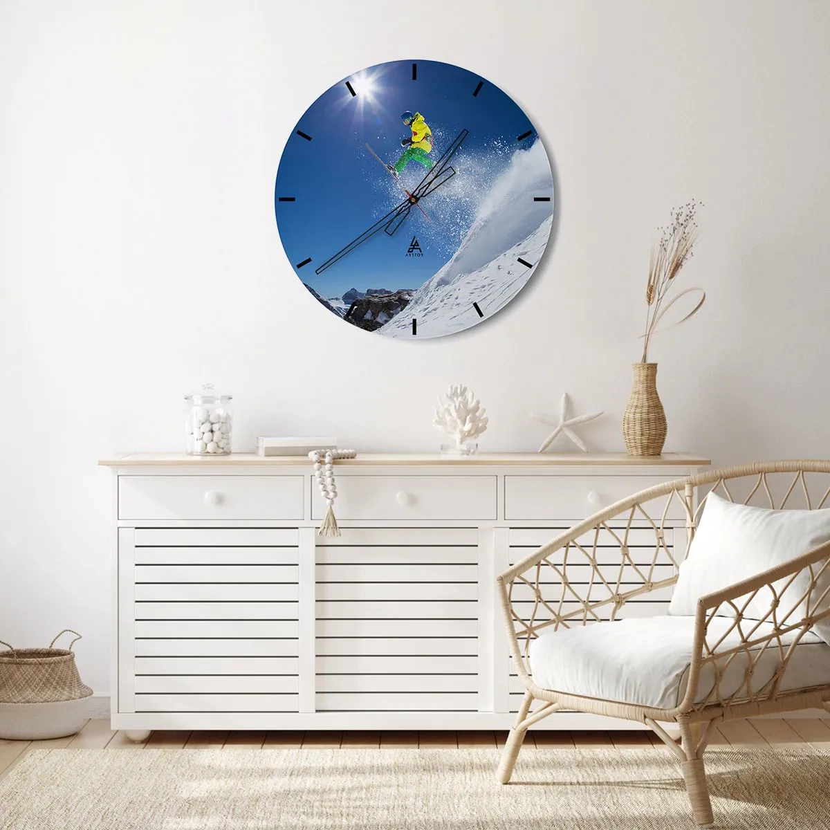 Wanduhr - Glasuhr - Tanzen mit den Bergen - 30x30 cm