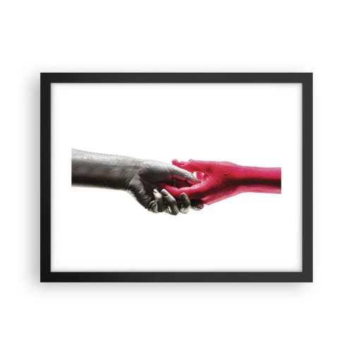 Poster in einem schwarzem Rahmen - Gemeinsam, obwohl anders - 40x30 cm