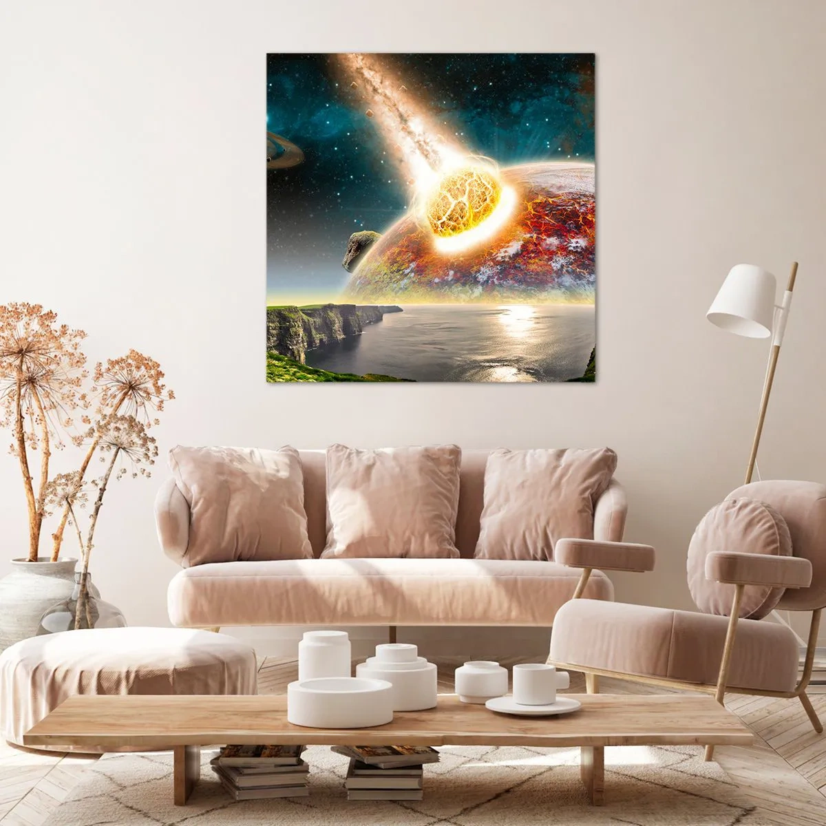 Bild auf Leinwand - Leinwandbild - Kosmisches Drama - 50x50 cm