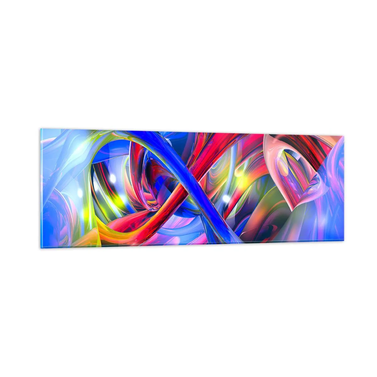 Glasbild - Bild auf glas - Ein Tanz der Farben - 90x30 cm