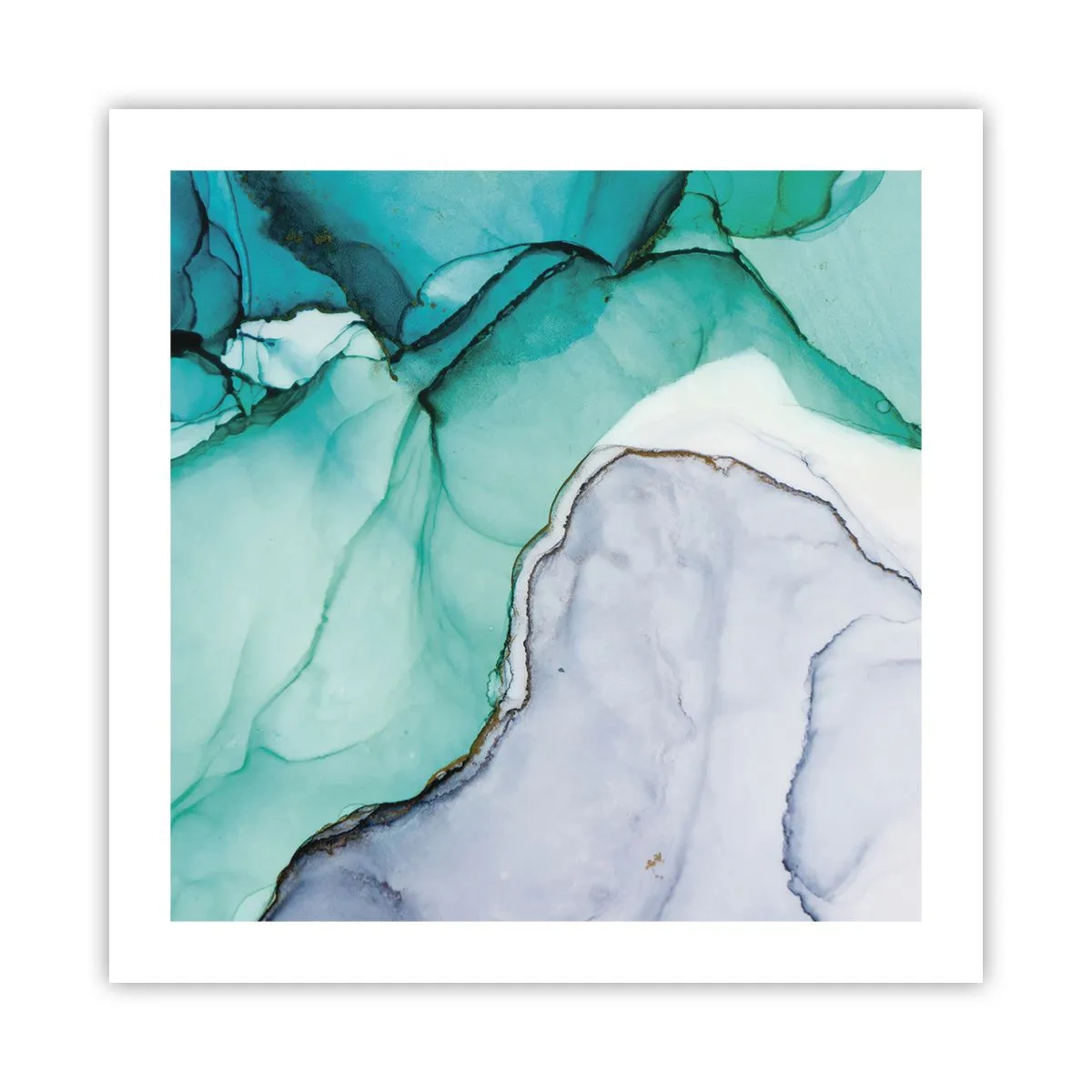 Poster - Eine Studie in Türkis - 50x50 cm