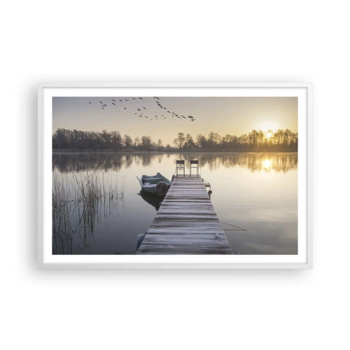 Poster in einem weißen Rahmen - Ich komme nach einiger Zeit zurück - 91x61 cm