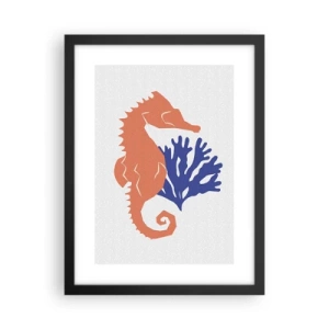 Poster in einem schwarzem Rahmen - Auf einer Unterwasserwiese - 30x40 cm