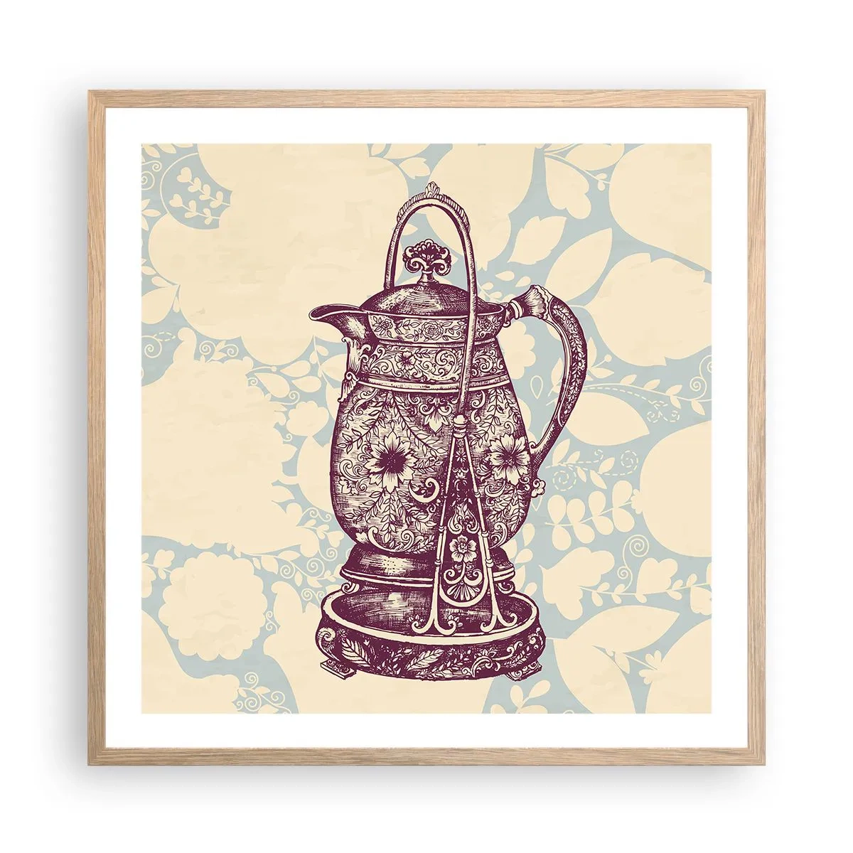 Poster in einem Rahmen aus heller Eiche - Schönheit des Alltags - 60x60 cm