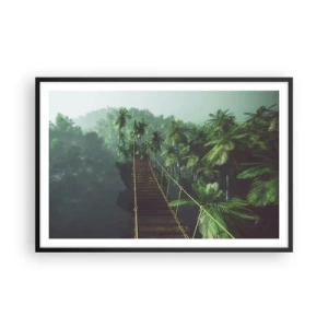 Poster in einem schwarzem Rahmen - Über der Brandung des Grüns - 91x61 cm