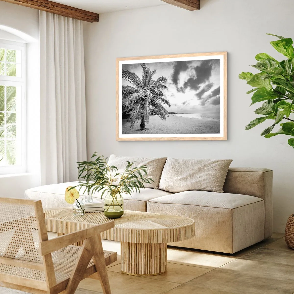 Poster in einem Rahmen aus heller Eiche - Wenn du dich nach Einsamkeit sehnst ... - 70x50 cm