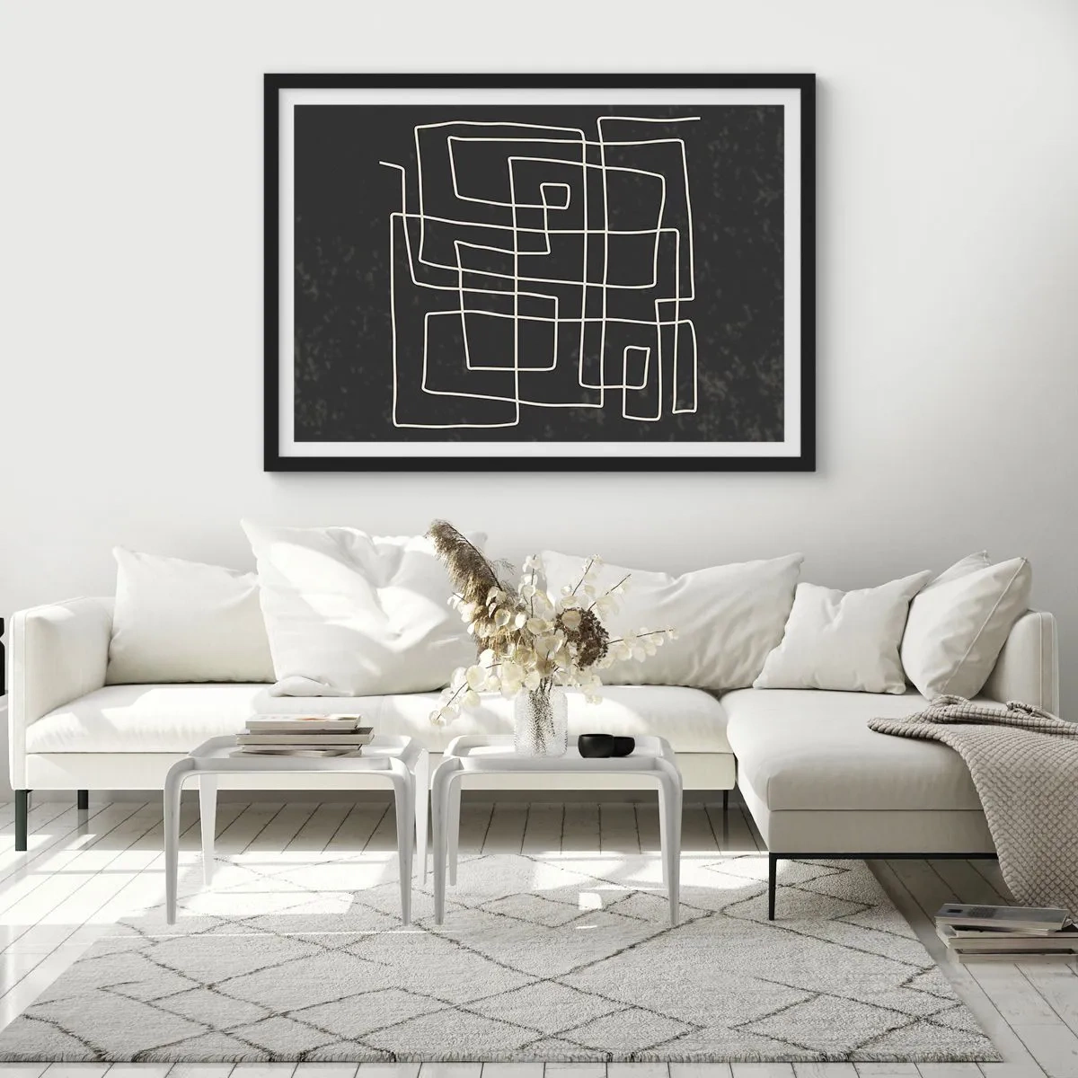 Poster in einem schwarzem Rahmen - Nicht so einfach - 91x61 cm