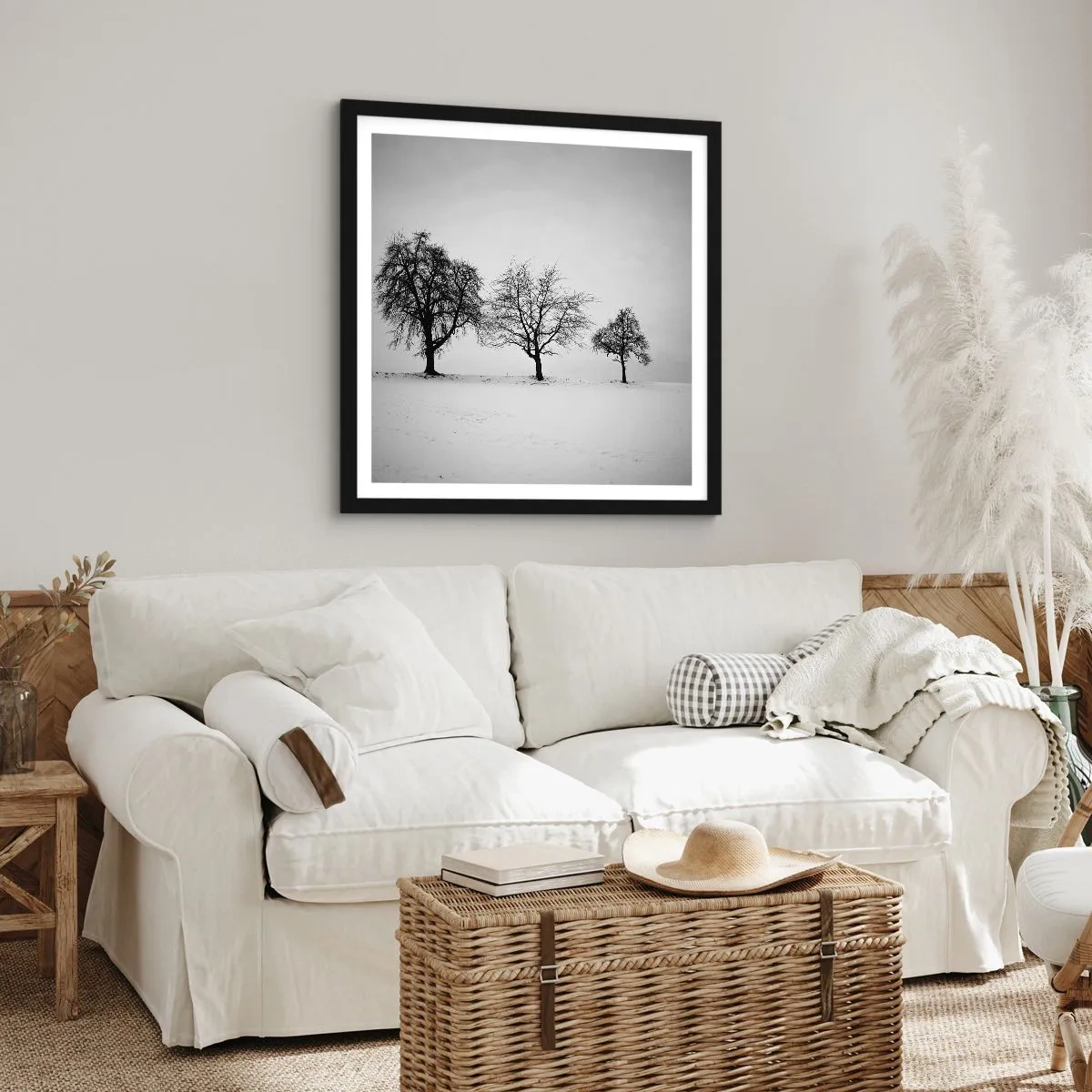 Poster in einem schwarzem Rahmen - Wovon träumen sie? - 40x40 cm