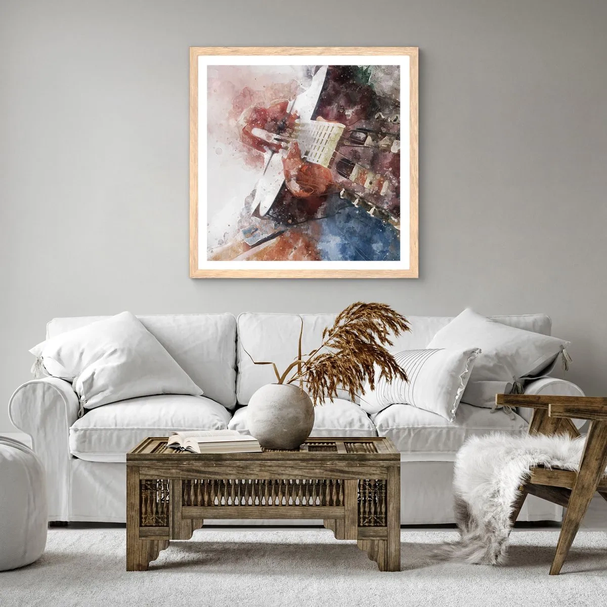 Poster in einem Rahmen aus heller Eiche - Und was halten Sie davon? - 40x40 cm