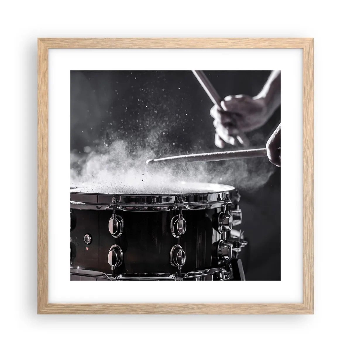 Poster in einem Rahmen aus heller Eiche - Der Puls der Musik - 40x40 cm