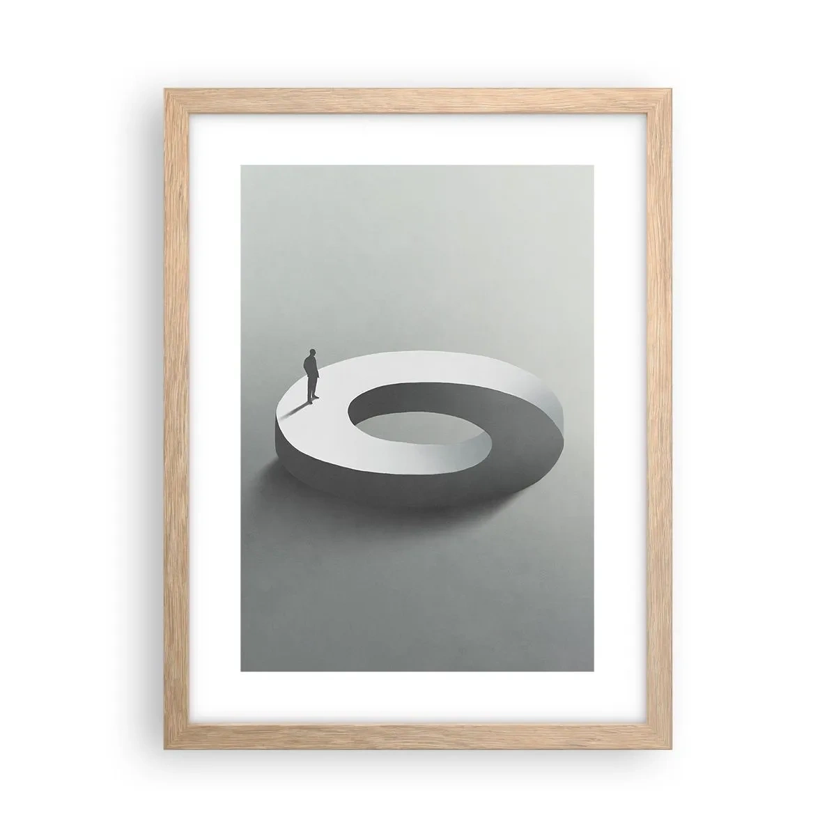 Poster in einem Rahmen aus heller Eiche - Und wie soll man davon klug werden - 30x40 cm