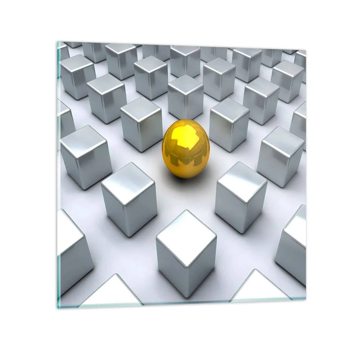 Glasbild - Bild auf glas - Warum ich? Geometrische Zusammensetzung - 60x60 cm