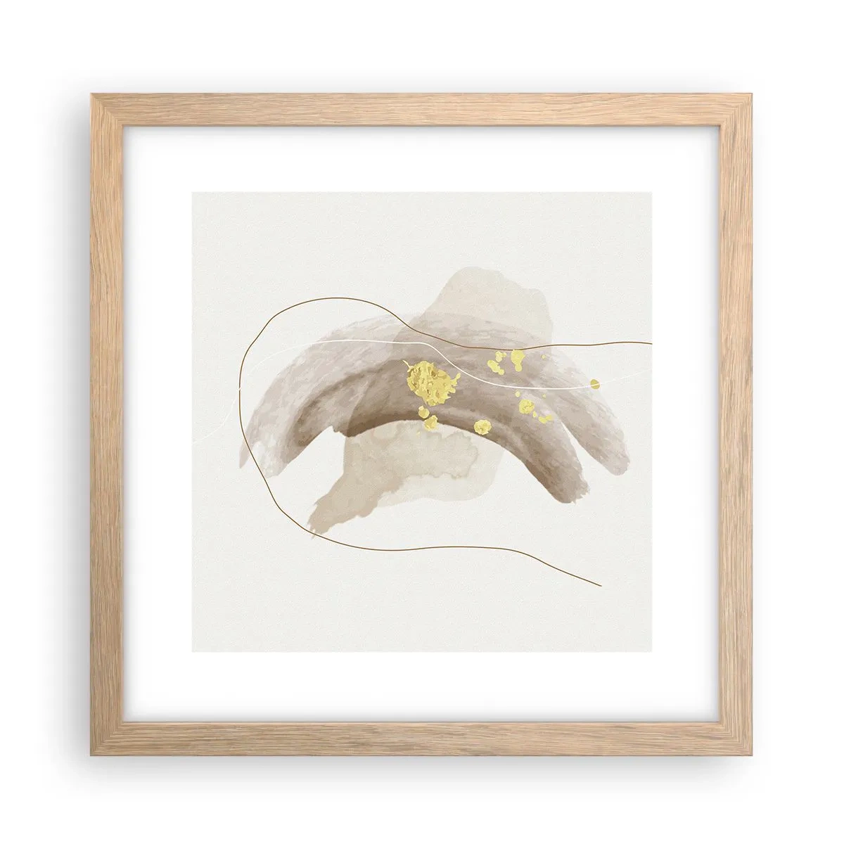 Poster in einem Rahmen aus heller Eiche - Im Weltraum begegnet - 30x30 cm
