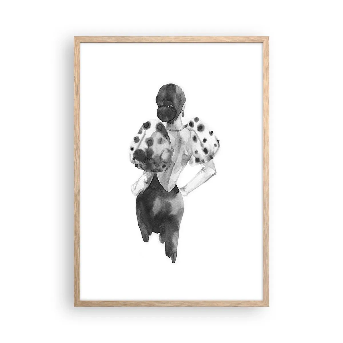 Poster in einem Rahmen aus heller Eiche - Sie ging direkt vorbei - 50x70 cm