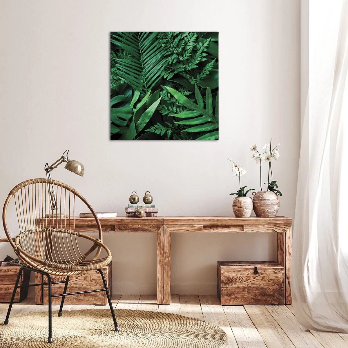 Bild auf Leinwand - Leinwandbild - Eingebettet ins Grüne - 50x50 cm