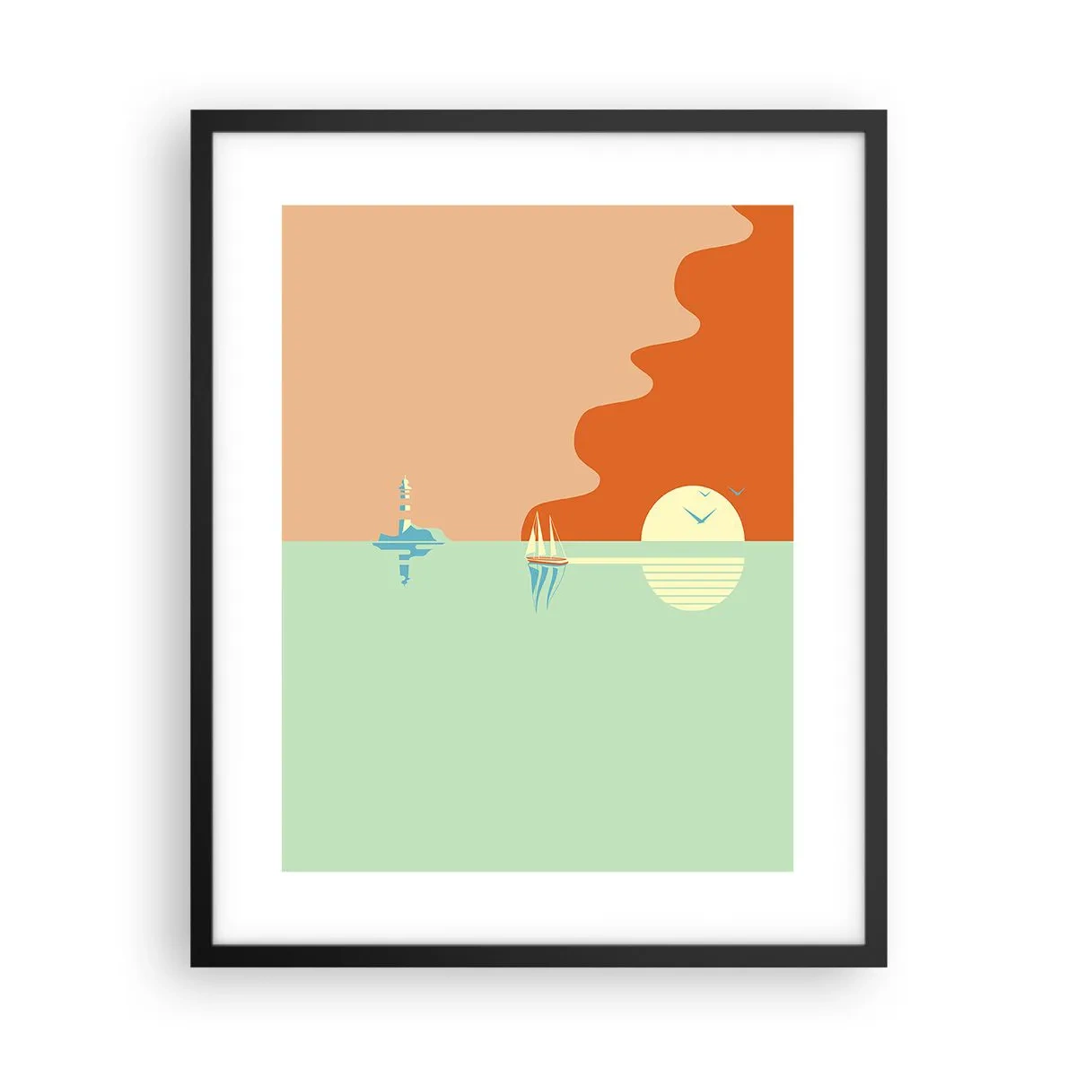 Poster in einem schwarzem Rahmen - Die perfekte Meereslandschaft - 40x50 cm