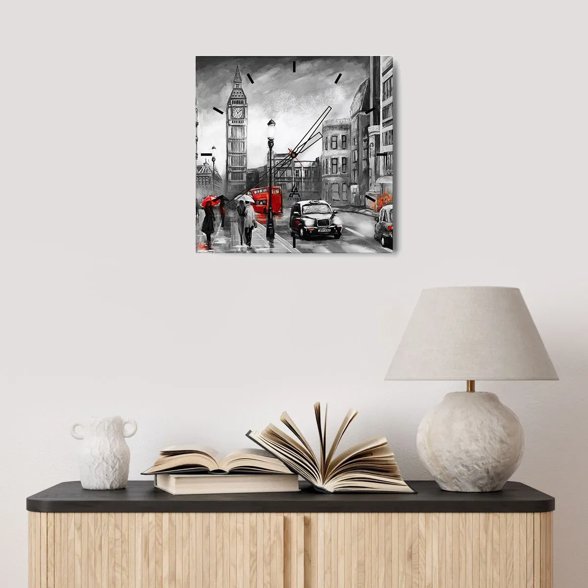 Wanduhr - Glasuhr - Gar keine graue Stadt - 30x30 cm