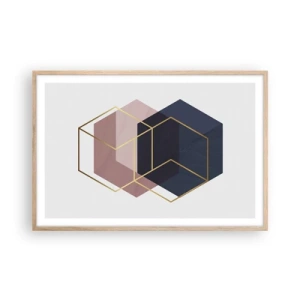 Poster in einem Rahmen aus heller Eiche - Die Kraft der Einfachheit - 91x61 cm