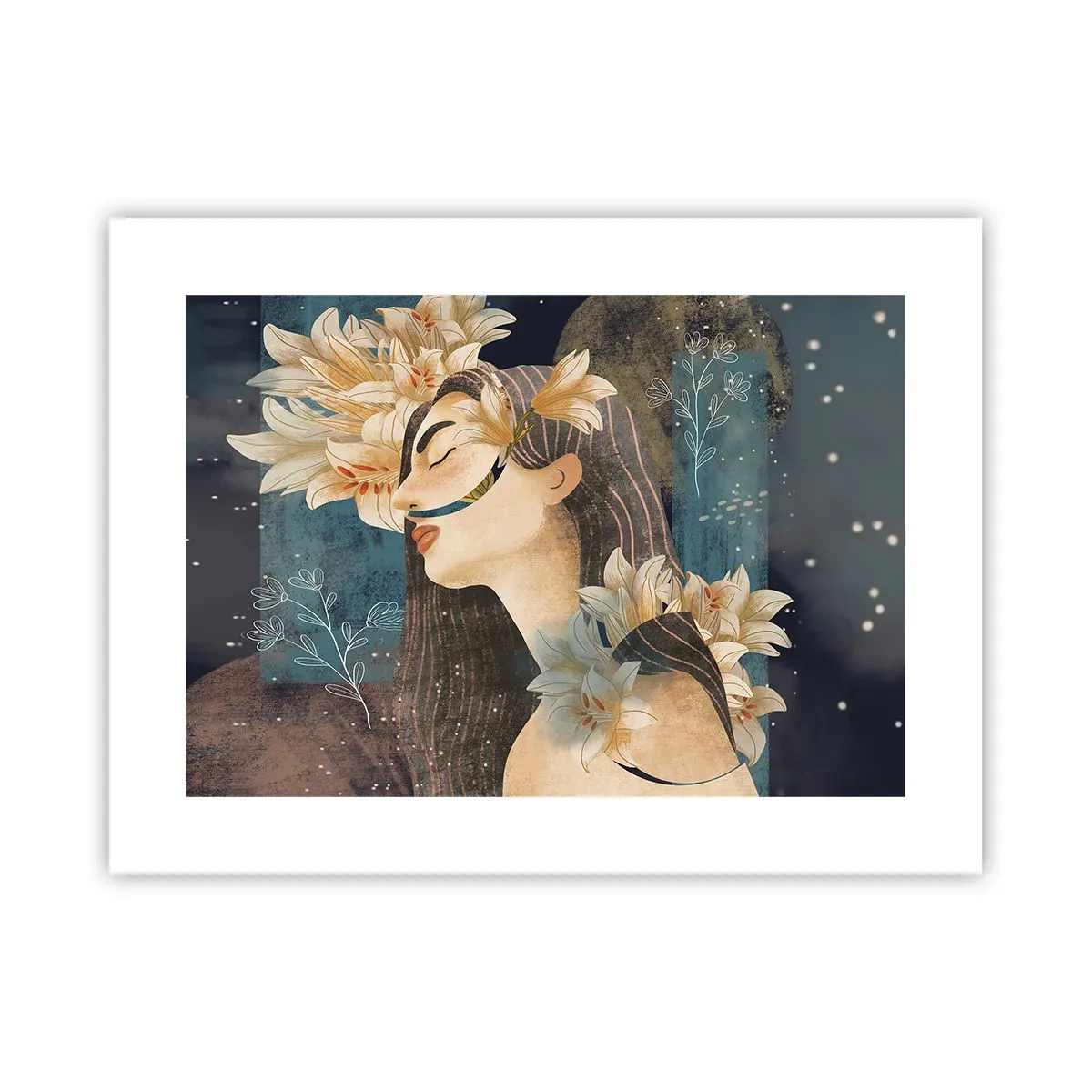 Poster - Ein Märchen über eine Prinzessin mit Lilien - 40x30 cm