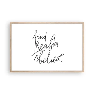 Poster in einem Rahmen aus heller Eiche - Es ist möglich - 91x61 cm