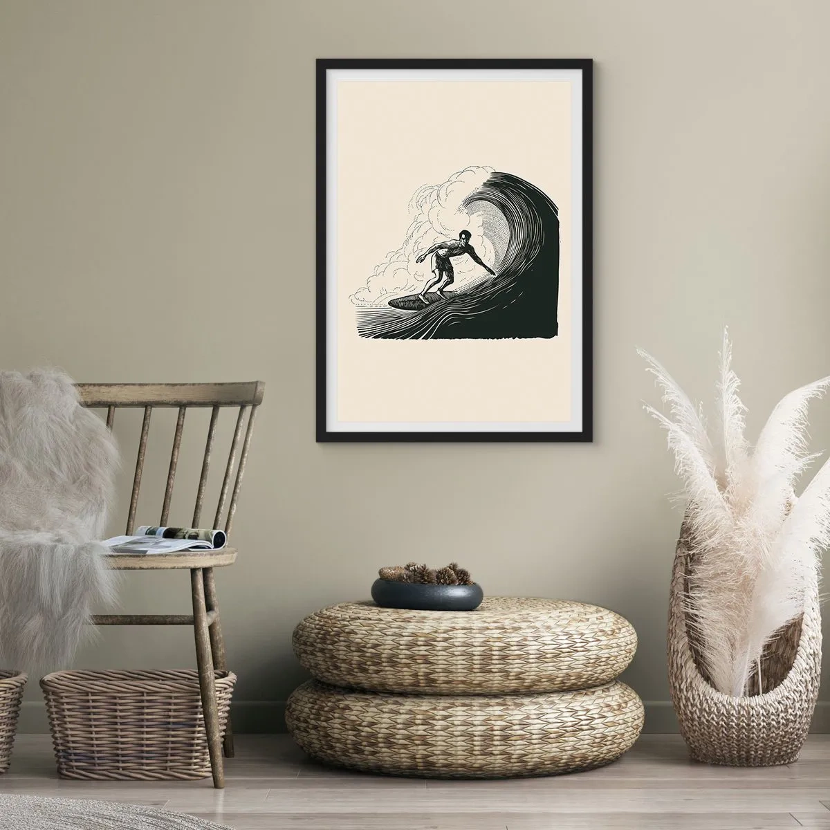 Poster in einem schwarzem Rahmen - König der Welle - 61x91 cm