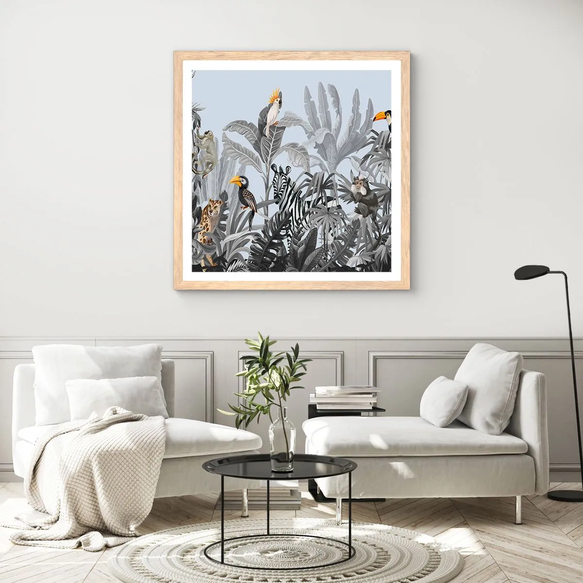Poster in einem Rahmen aus heller Eiche - Afrikanisches Märchen - 30x30 cm