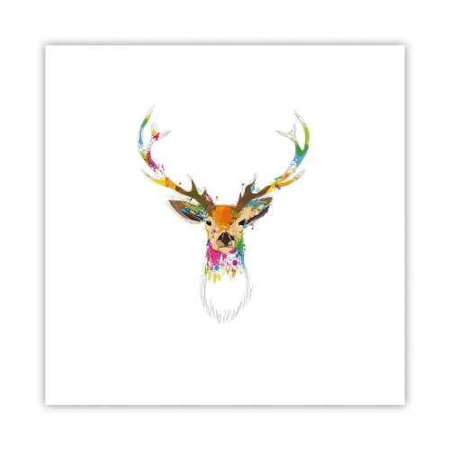 Poster - Ein mildes Reh in Farbe getaucht - 30x30 cm