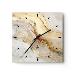 Wanduhr - Glasuhr - Abstraktion: Schönheit und Güte - 40x40 cm