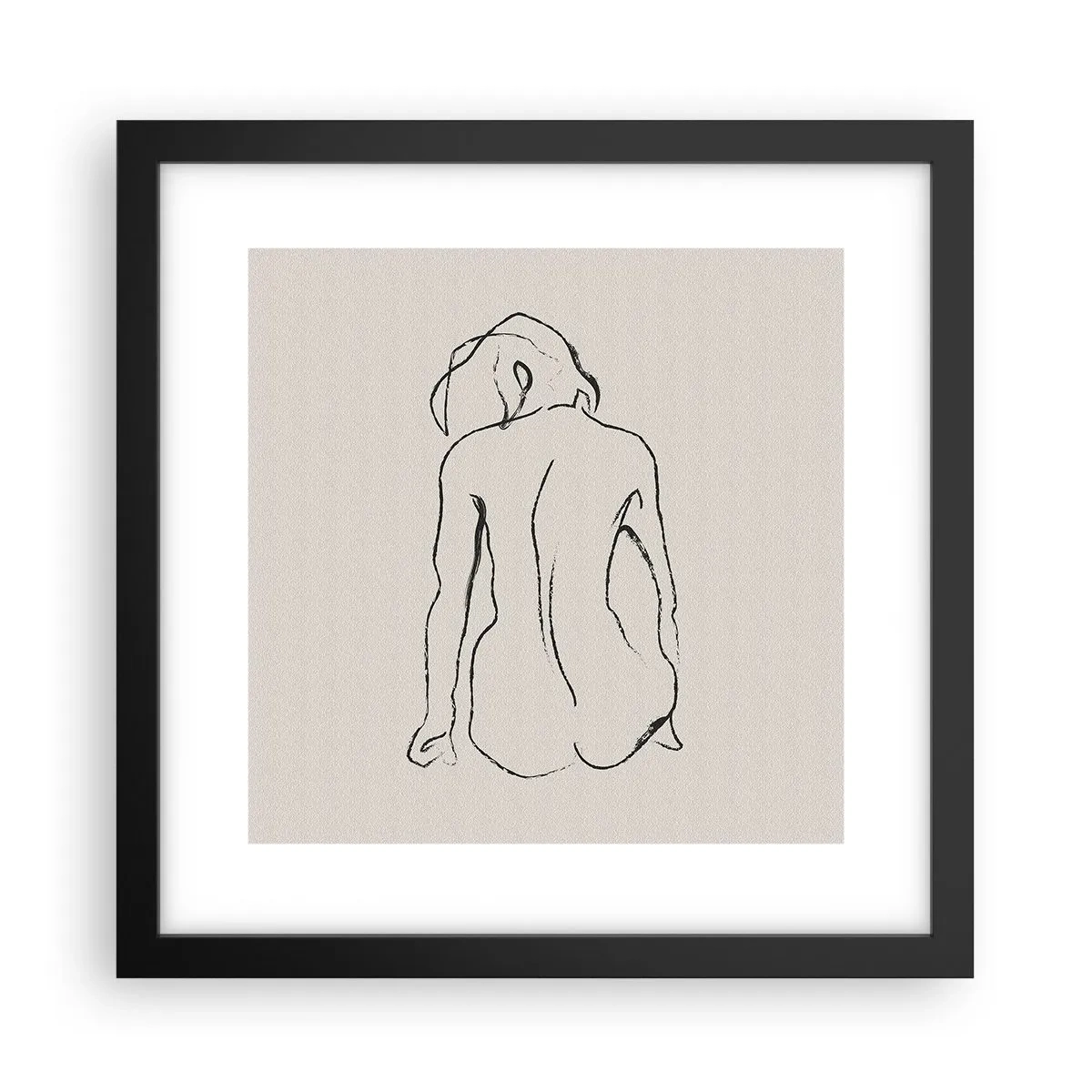 Poster in einem schwarzem Rahmen - Mädchenakt - 30x30 cm