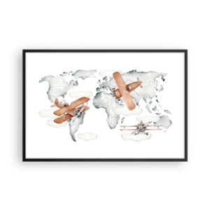 Poster in einem schwarzem Rahmen - Im Pioniergeist - 91x61 cm