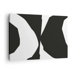 Bild auf Leinwand - Leinwandbild - Abstraktes Kontrastmuster in Schwarz und Weiß - 70x50cm - Positiv negativ - Moderne Wanddekoration für Wohnzimmer und Schlafzimmer ARTTOR
