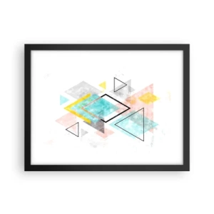 Poster in einem schwarzem Rahmen - Geometrisches Spiel - 40x30 cm