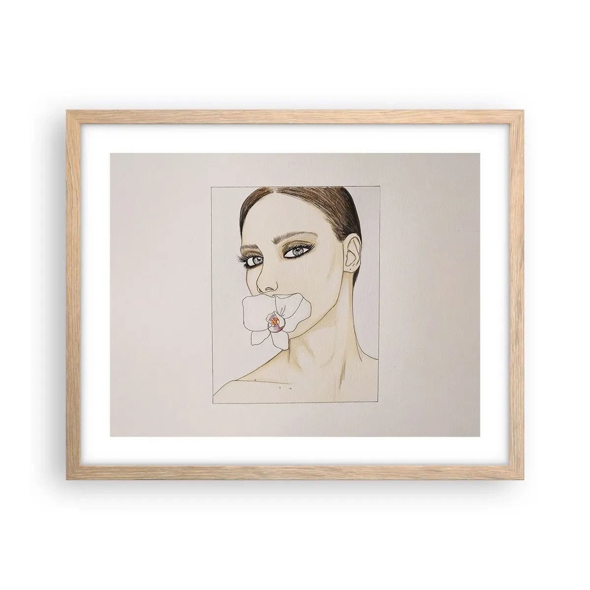 Poster in einem Rahmen aus heller Eiche - Ein Symbol für Eleganz und Schönheit - 50x40 cm