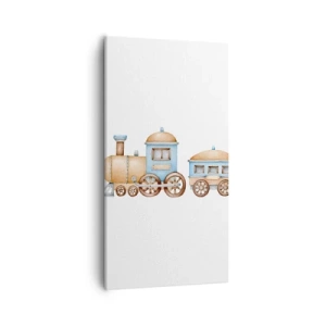 Bild auf Leinwand - Leinwandbild - Am Bahnhof steht ... - 55x100 cm