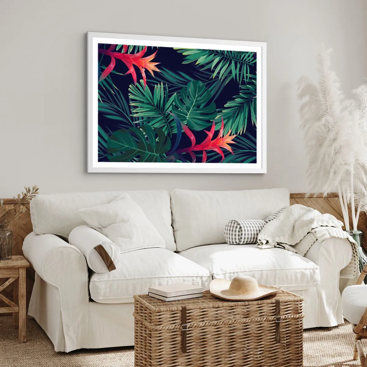 Poster in einem weißen Rahmen - Im Grünen in Flammen gehen - 70x50 cm