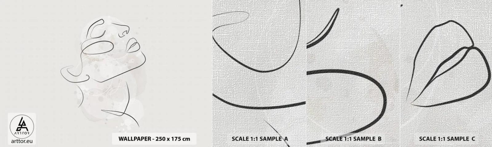 Fototapeten Muster Premium Canvas - Die Umrisse eines Traums - Das Gesicht einer Frau, Frau, Grafik - 100x30 cm