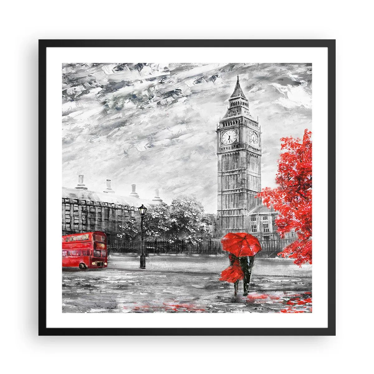 Poster in einem schwarzem Rahmen - Ein aufregender Tag - 60x60 cm