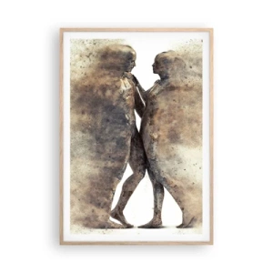 Poster in einem Rahmen aus heller Eiche - Sie erhoben sich aus dem Staub, um zu lieben - 70x100 cm