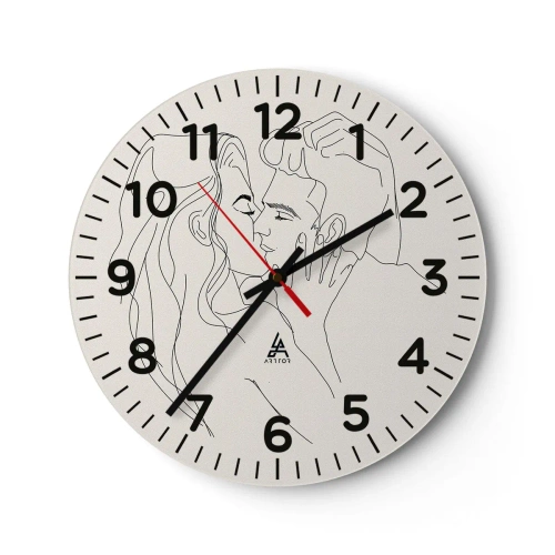 Wanduhr - Glasuhr - Verstrickt im Gefühl - 40x40 cm