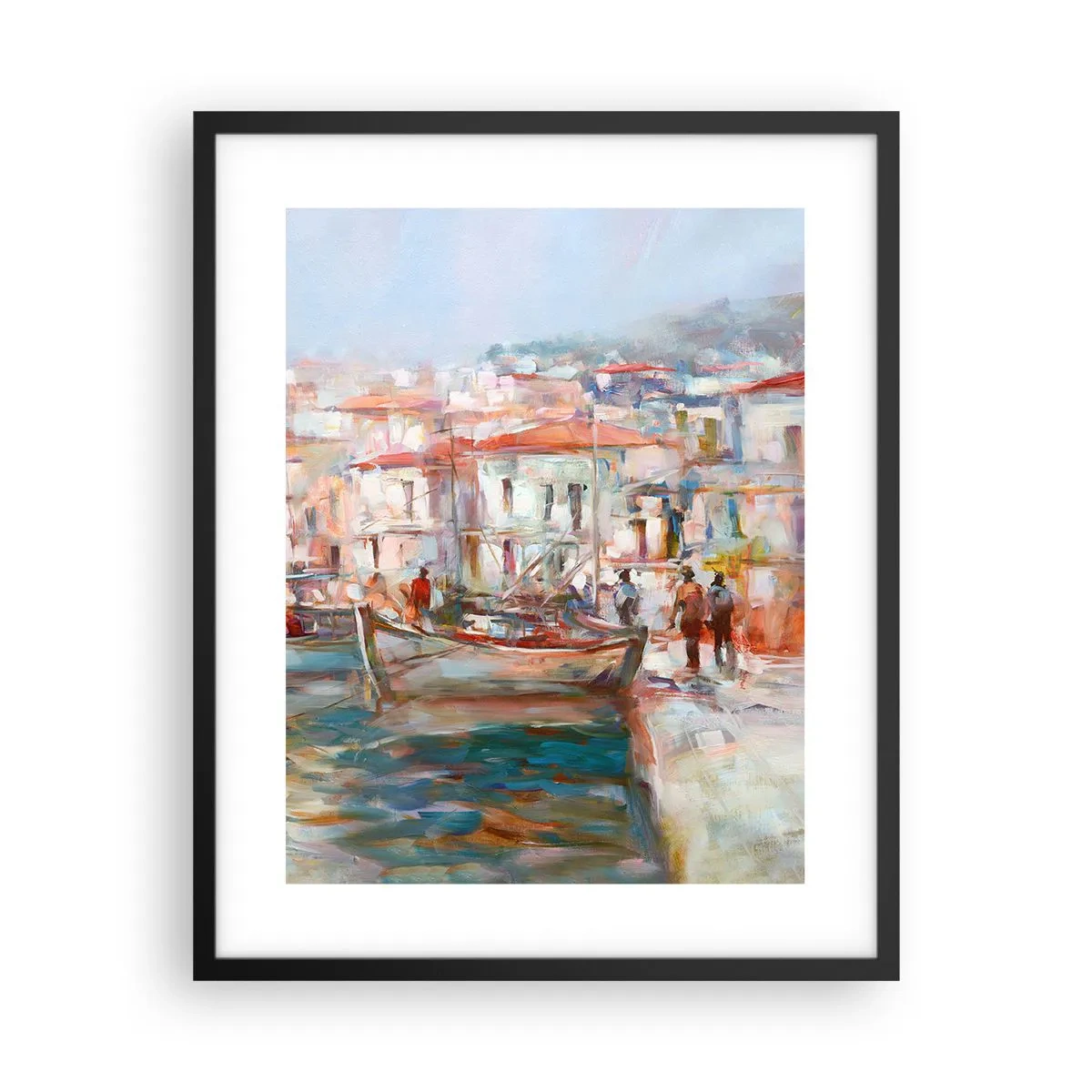 Poster in einem schwarzem Rahmen - Pastell-Sommerferien - 40x50 cm
