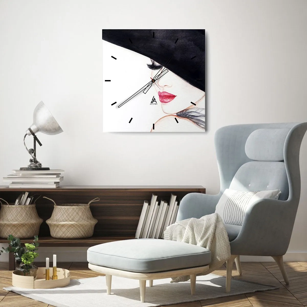 Wanduhr - Glasuhr - Eleganz und Sinnlichkeit - 30x30 cm