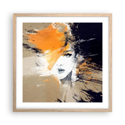 Poster in einem Rahmen aus heller Eiche - Und es ist Licht - 50x50 cm