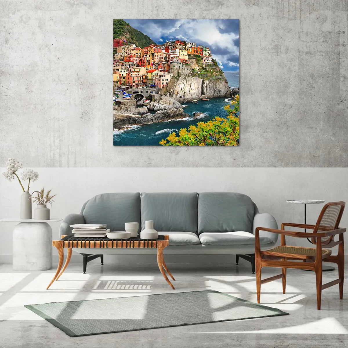 Glasbild - Bild auf glas - Eine Gruppe umarmt die Felsen - 70x70 cm